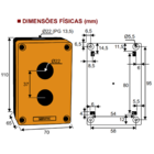 Caixa Plástica Amarela Bx1 /2y | 2 Furos 22mm